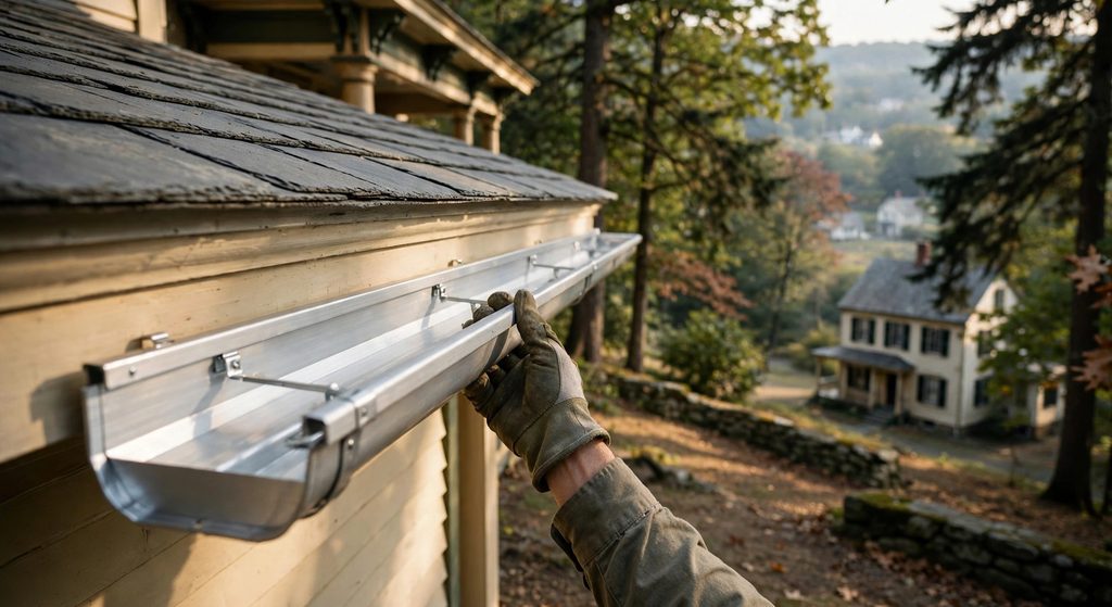 Seamless gutter installation
